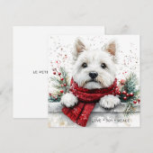 Westie Dog Cute Festive Holiday Card (正面/裏面)