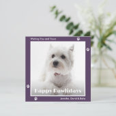 Westie Dog Pet Photo Paw Prints Purple シーズンカード (スタンド正面)