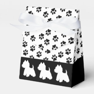 Westie Favor Box Paw印刷タイトルなし フェイバーボックス