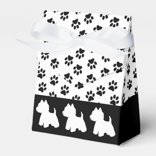 Westie Favor Box Paw印刷タイトルなし フェイバーボックス (正面サイド)