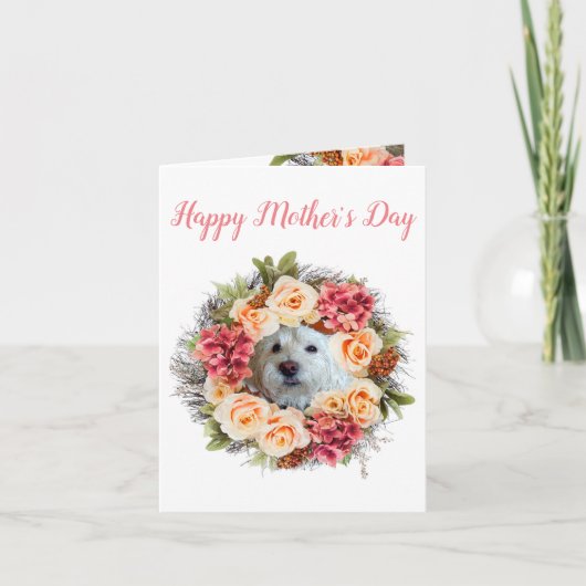 Westie Floral Mother's Day Greeting Card カード (正面)