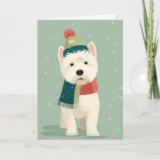 Westie Holiday Greeting カード (正面)