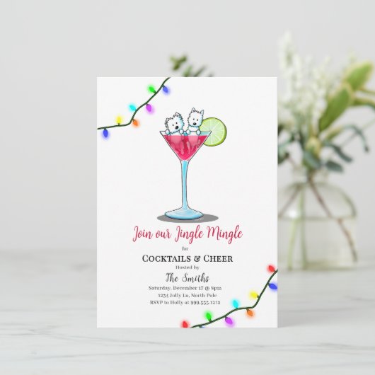 Westie Holiday Party Invitations (スタンド正面)