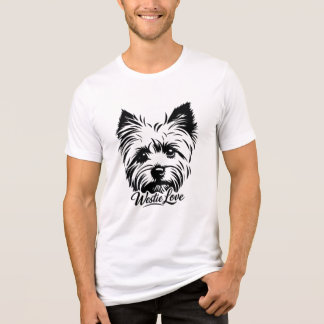 Westie Love Silhouette Line Art Dog Lover T-Shirt  トライブレンドＴシャツ