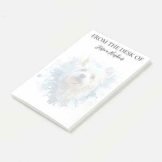 Westie Lover Monogrammed Dog  ポストイット (アングル)