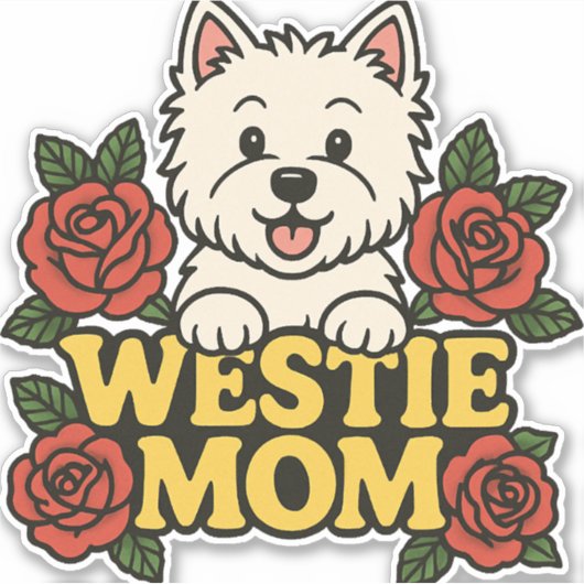 Westie Mom シール (正面)