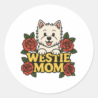 Westie Mom ラウンドシール