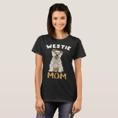 Westie Mom Mama Maltese Dog Owner Leopard Print Wo Tシャツ (正面フル)