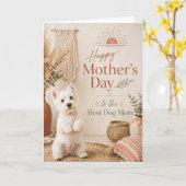 Westie Mother's Day Card カード (黄色い花)