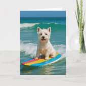 Westie Surfing Greeting Card - Blank カード (正面)