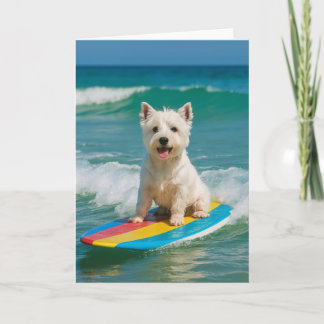 Westie Surfing Greeting Card - Blank カード