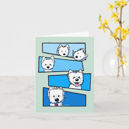 Westie Terrier Fans Thank You  カード (黄色い花)