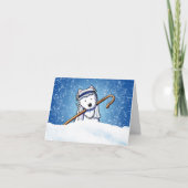 Westie Terrier Shepherd Christmas Note Card サンキューカード (正面)