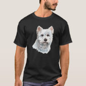 Westie Terrier White Dog Portrait Tシャツ (正面)