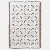 Westie Westiesおよびドッグビスケット スローブランケット (正面縦)