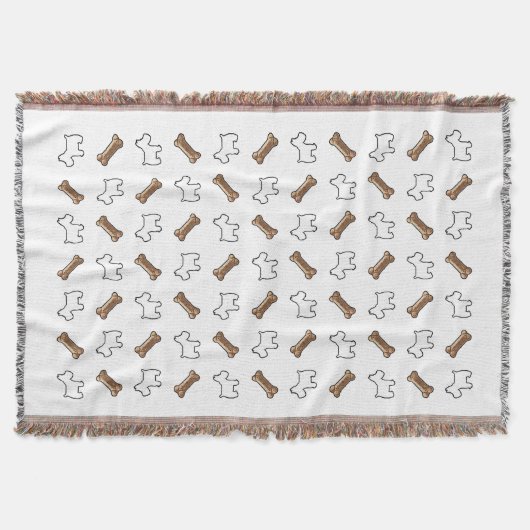 Westie Westiesおよびドッグビスケット スローブランケット (正面)