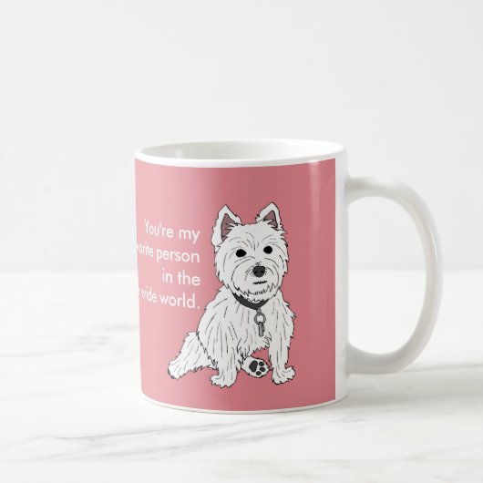 Westie Wuvマグを愛します コーヒーマグカップ (右)