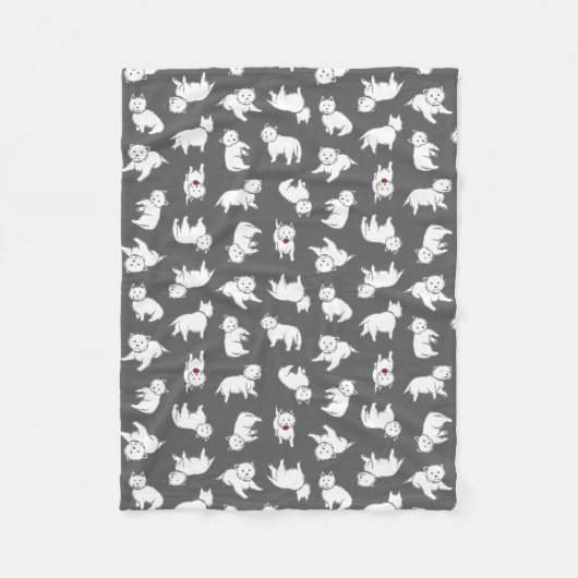 Westiesのよくはしゃぐなフリースブランケット フリースブランケット (正面)