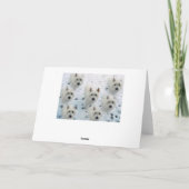 Westiesの雪のクリスマスカードのミイラのパパの友人等 シーズンカード (裏面)