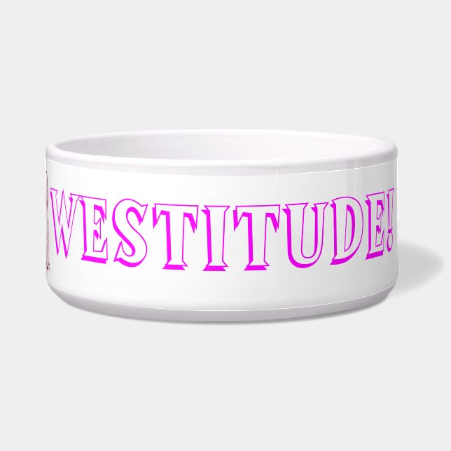 Westitudeの©犬ボール-ピンク ボウル (正面)