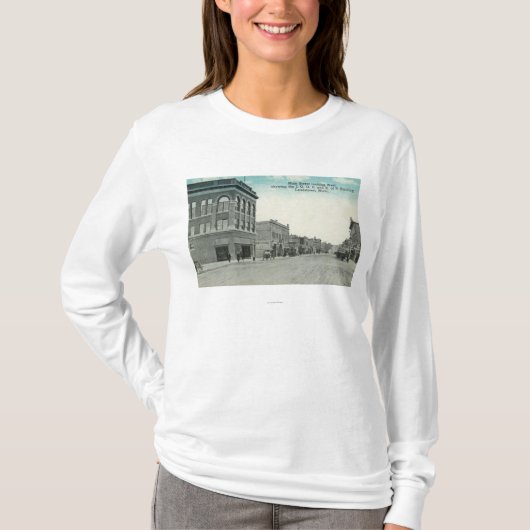 WestLewiston、MTを見るメイン・ストリート Tシャツ (正面)