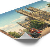 Westminster Abbey Japanese Woodblock Print ポスター (角)