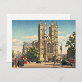 Westminster Abbey Japanese Woodblock Print ポストカード