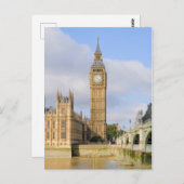 Westminster Bridge and Big Ben、ロンドン英国はがき ポストカード (正面/裏面)