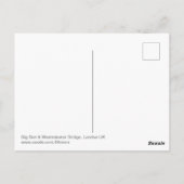 Westminster Bridge and Big Ben、ロンドン英国はがき ポストカード (裏面)