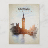 Westminster Bridge in Water Colorはがき ポストカード (正面)