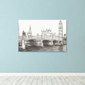 Westminster Bridge London UK.30/10/2006 キャンバスプリント (インサイチュ (ウッドフロア))
