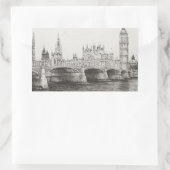 Westminster Bridge London UK.30/10/2006 長方形シール (バッグ)