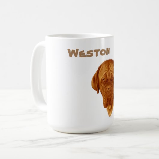 Weston Name With Dogue De Bordeaux, Coffee Mug コーヒーマグカップ (正面左)