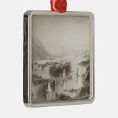 Westportの郡メーヨーから見られる湾を巻き上げて下さい メタルオーナメント (右)