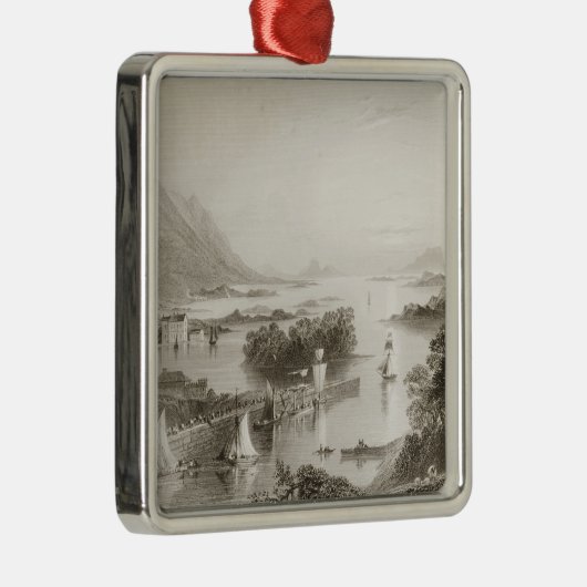 Westportの郡メーヨーから見られる湾を巻き上げて下さい メタルオーナメント (右)