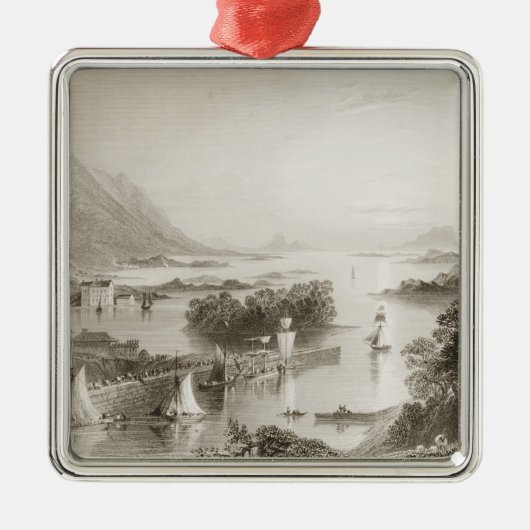 Westportの郡メーヨーから見られる湾を巻き上げて下さい メタルオーナメント (正面)