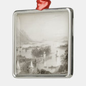 Westportの郡メーヨーから見られる湾を巻き上げて下さい メタルオーナメント (左)