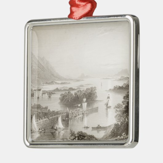 Westportの郡メーヨーから見られる湾を巻き上げて下さい メタルオーナメント (左)