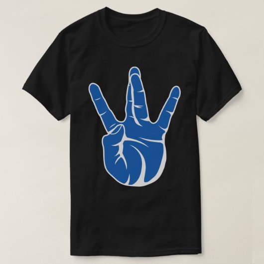 Westside West Coast Rap Hip Hop Hand Sign Blue Ess Tシャツ (デザイン正面)