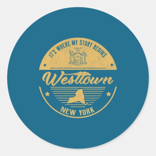 Westtown New York Its Where My Story Begins ラウンドシール (正面)