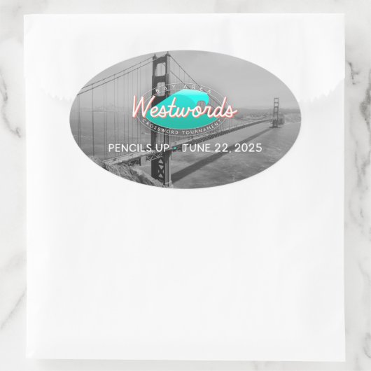 Westwords Sunset Sticker （4枚） 楕円形シール (バッグ)