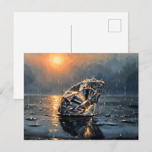Wet Diamond - Impressionism Style Melancholy Art ポストカード (正面/裏面)