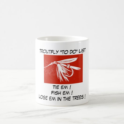 "Wet Fly Red - Trout Fly "To Do List"マグカップ コーヒーマグカップ (中央)