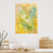 Wet-on-Wet Waterカラーのライト抽象芸術に向けて ポスター (キッチン)