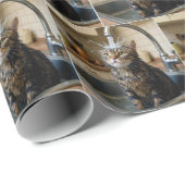 Wet Tabby Cat Sitting In a Kitchen Sink ラッピングペーパー (ロールコーナー)