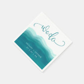 WeTealグラデーション Water Color Wave結婚's スタンダードカクテルナプキン (角)