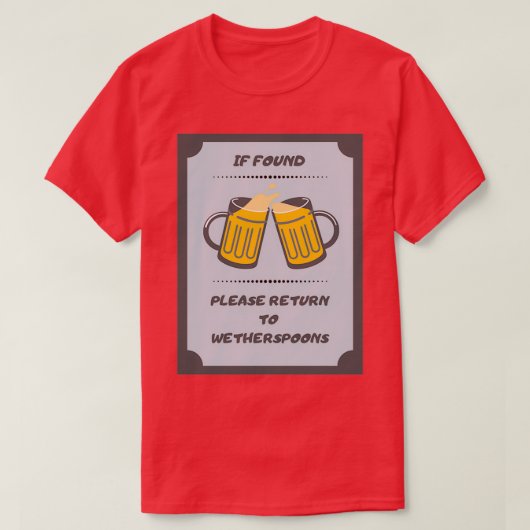 Wetherspoons Funny Novelty Gift Tシャツ (デザイン正面)