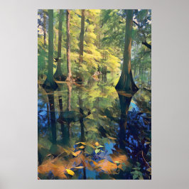 Wetland Reflections Art Poster ポスター