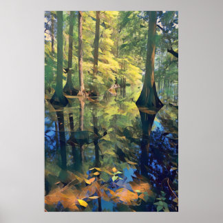 Wetland Reflections Art Poster ポスター