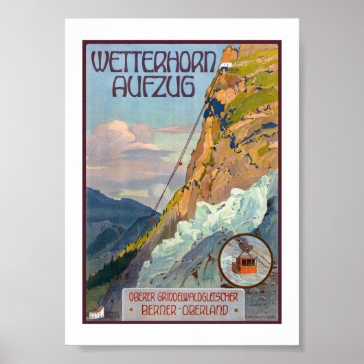 Wetterhorn Aufzug スイス アルプス ビンテージ 1931 ポスター (正面)